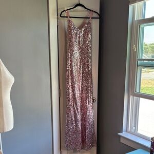 B Darlin Pink Sequin Prom Dress